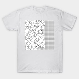 Abstract Outline Grid on Side T-Shirt